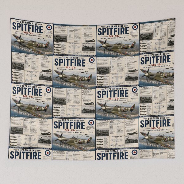 Item preview, Vintage Spitfire Mk Vb Aviation History Poster designed and sold by ArtComixHaven.
