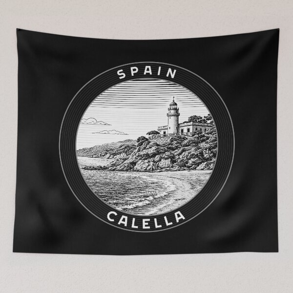 Item preview, Calella Spain Linocut Style  designed and sold by Thistle-TShop.