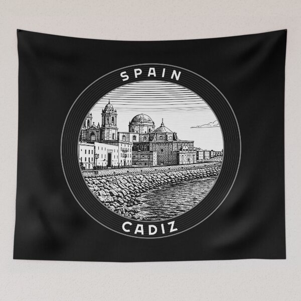 Item preview, Cadiz Spain Linocut Style  designed and sold by Thistle-TShop.
