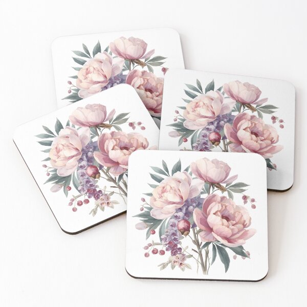 Item preview, Pink peonies watercolor designed and sold by uunaa.