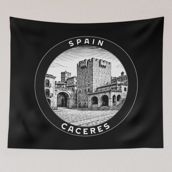 Item preview, Caceres Spain Linocut Style  designed and sold by Thistle-TShop.