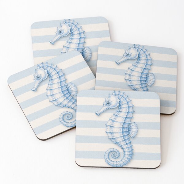 Item preview, Blue Seahorse Watercolor for Coastal Cottage Decor, Soft Nautical Beach Illustration, Ocean Inspired Minimalist Design designed and sold by CosmicAnomaly.