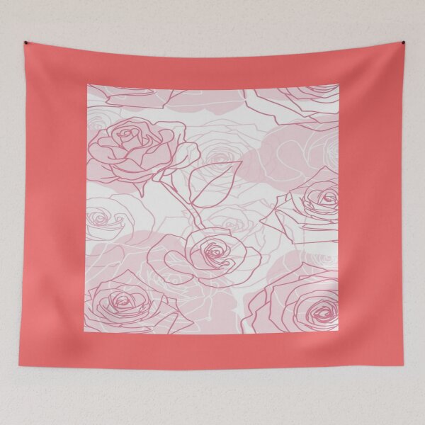 Item preview, Minimalist Pink Rose Illustration Pattern Artwork  designed and sold by NivyasArtistry.