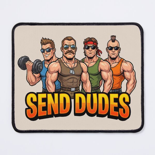 Item preview, Send Dudes Funny Parody Design | Muscular Macho Men Meme Illustration 2 designed and sold by WordPlayStudio.