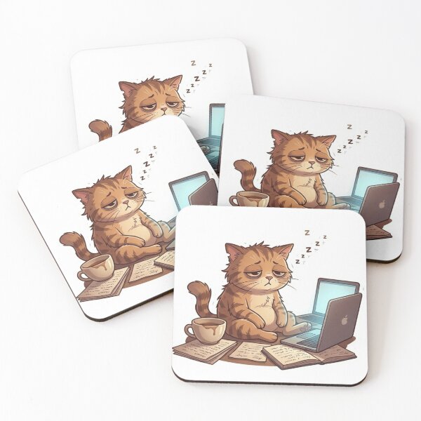 Item preview, Running On Empty Cat Sticker designed and sold by Elviqus Shop.
