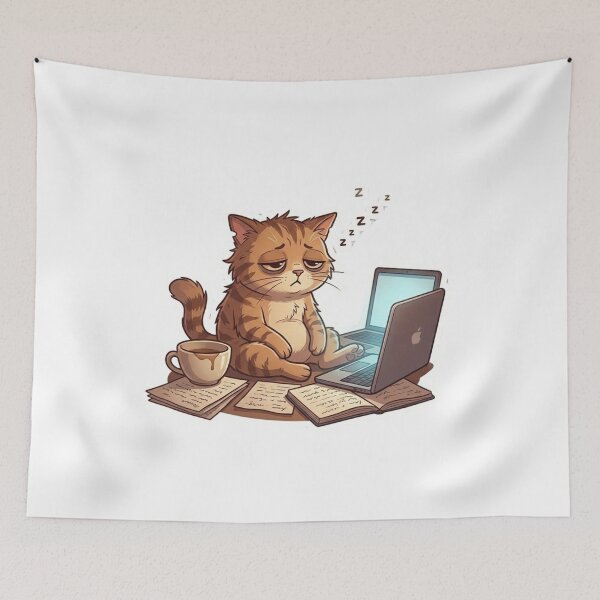 Item preview, Running On Empty Cat Sticker designed and sold by Elviqus Shop.