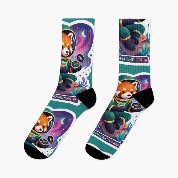 Item preview, Cosmic Explorer Red Panda Astronaut Sticker | Cute Galaxy Space Animal Cartoon designed and sold by Bhaskar Digital Art.