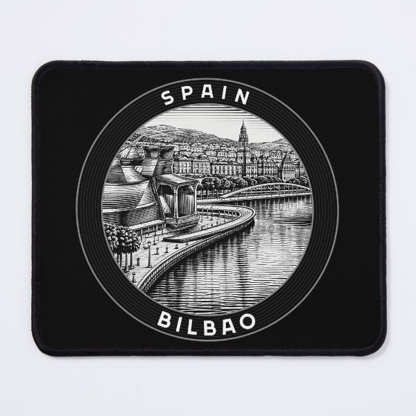 Item preview, Bilbao Spain Linocut Style  designed and sold by Thistle-TShop.