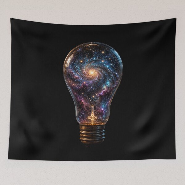 Item preview, Cosmic Galaxy Inside Vintage Light Bulb | Surreal Space Art 4K designed and sold by M.Store.