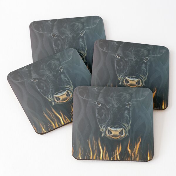 Item preview, Angus, grill, flames, hot, men's night, bull designed and sold by artecaspari.