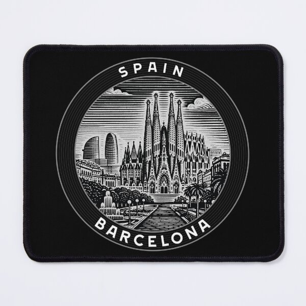 Item preview, Barcelona Spain Linocut Style designed and sold by Thistle-TShop.