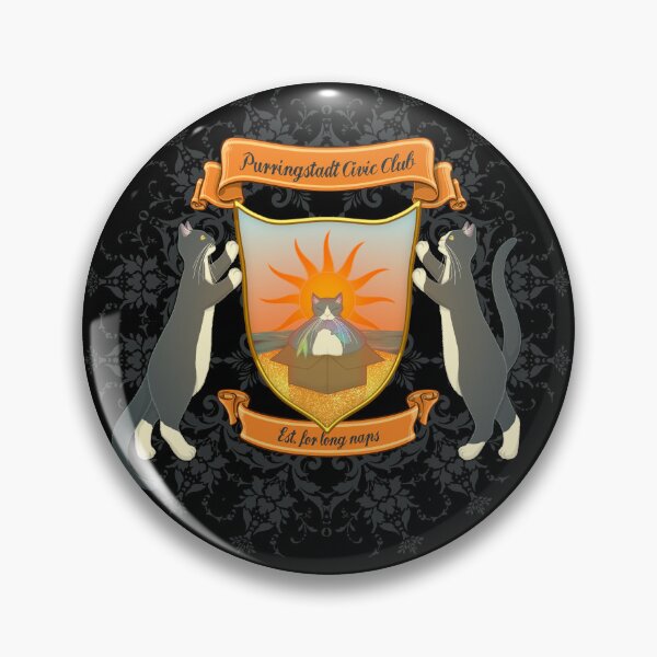 Item preview, Purringstadt Civic Club - Est. for long naps (Dark) designed and sold by Scolliecat.