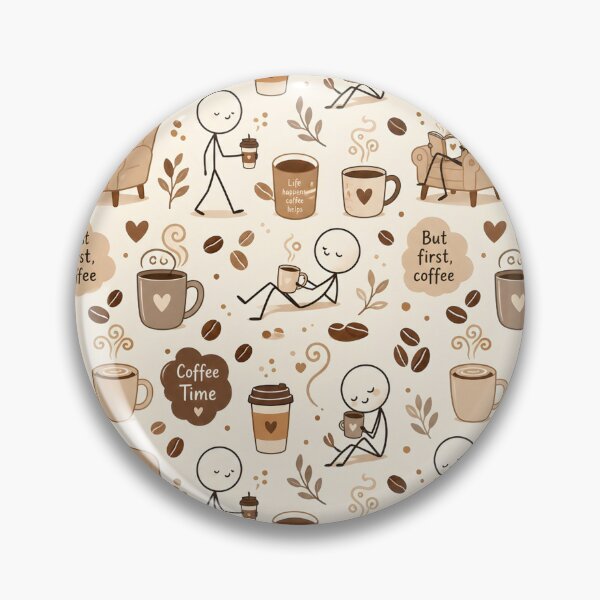 Item preview, Coffee Stickman Pattern designed and sold by StickyGuys.