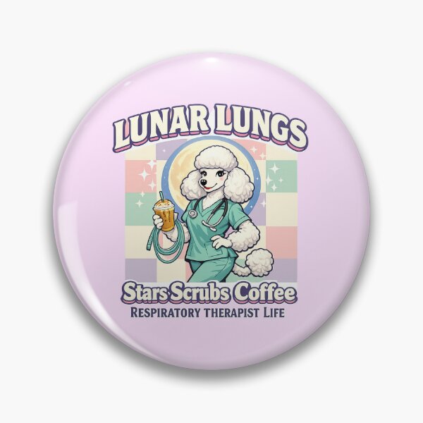 Item preview, Lunar Lungs Respiratory Therapist Shirt Cute Poodle RT Mascot Retro Coffee Moonlight Medical Tee designed and sold by ClinicalHubs.