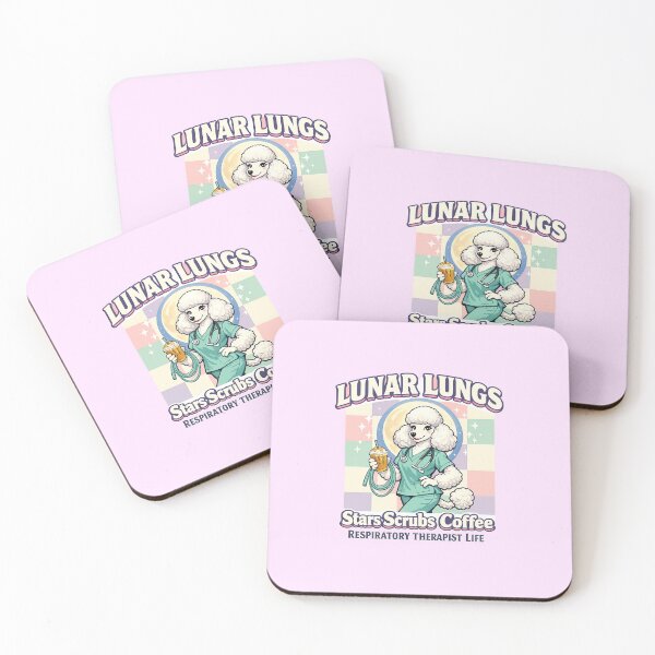 Item preview, Lunar Lungs Respiratory Therapist Shirt Cute Poodle RT Mascot Retro Coffee Moonlight Medical Tee designed and sold by ClinicalHubs.