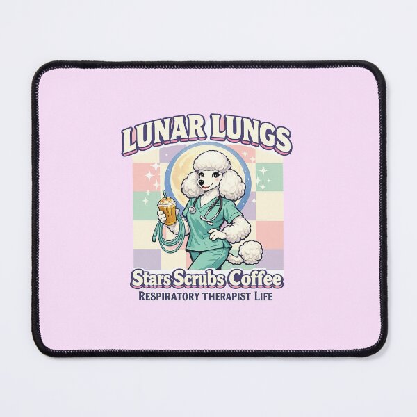 Item preview, Lunar Lungs Respiratory Therapist Shirt Cute Poodle RT Mascot Retro Coffee Moonlight Medical Tee designed and sold by ClinicalHubs.