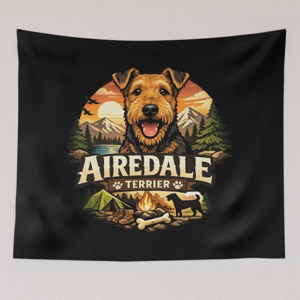 Item preview, Airedale Terrier - Camping Dog Vintage Outdoor designed and sold by SidTastic .