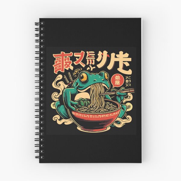 Item preview, Japanese Ninja Frog Eating Ramen Bowl designed and sold by BrownHorse90s.
