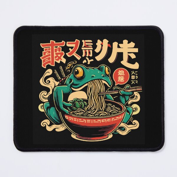 Item preview, Japanese Ninja Frog Eating Ramen Bowl designed and sold by BrownHorse90s.
