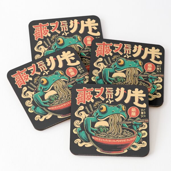 Item preview, Japanese Ninja Frog Eating Ramen Bowl designed and sold by BrownHorse90s.