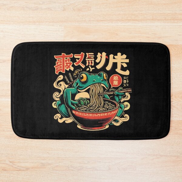 Item preview, Japanese Ninja Frog Eating Ramen Bowl designed and sold by BrownHorse90s.