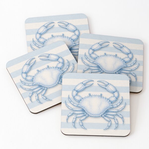 Item preview, Blue Crab Watercolor for Nautical Cottage Decor, Soft Coastal Illustration, Minimal Ocean Inspired Beach House Style designed and sold by CosmicAnomaly.