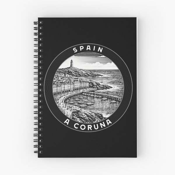 Item preview, A Coruna Spain Linocut Style  designed and sold by Thistle-TShop.