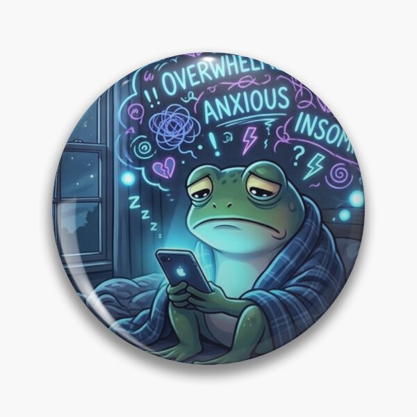 Item preview, Overthinking At 3AM Frog Sticker designed and sold by Elviqus Shop.