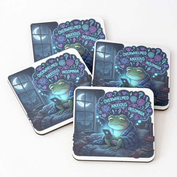 Item preview, Overthinking At 3AM Frog Sticker designed and sold by Elviqus Shop.