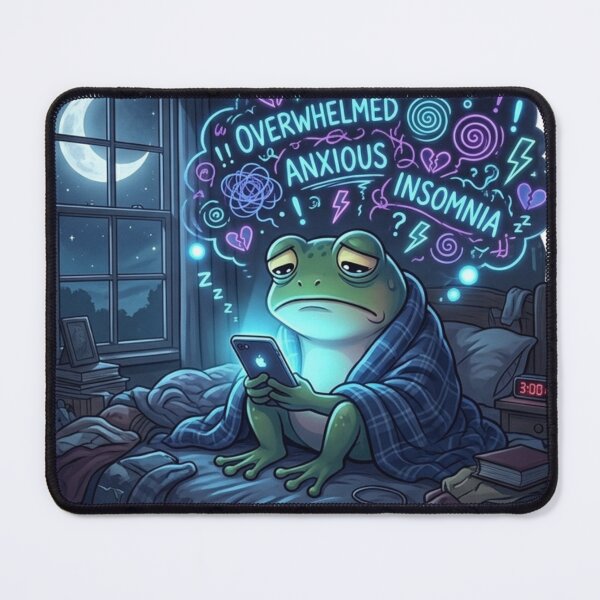 Item preview, Overthinking At 3AM Frog Sticker designed and sold by Elviqus Shop.