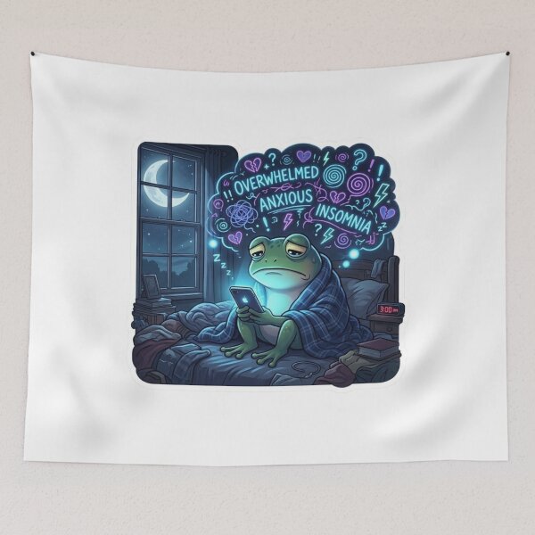 Item preview, Overthinking At 3AM Frog Sticker designed and sold by Elviqus Shop.