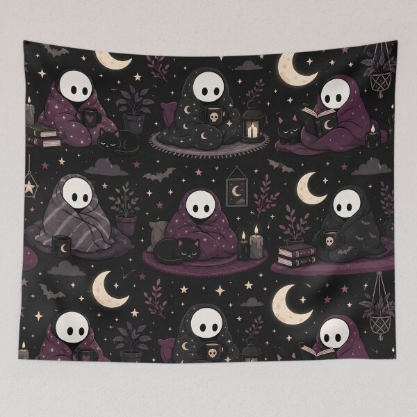 Item preview, Moonlit Cozy Goth Stickman Pattern designed and sold by StickyGuys.