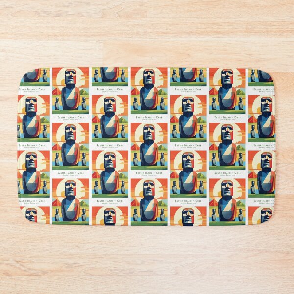 Item preview, Easter Island Moai Poster. Retro Rapa Nui Chile Travel Art designed and sold by pod24.
