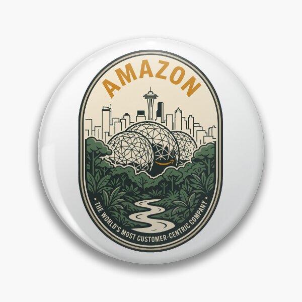 Item preview, Vintage Amazon Seattle Spheres Retro Badge designed and sold by k3rstman1.