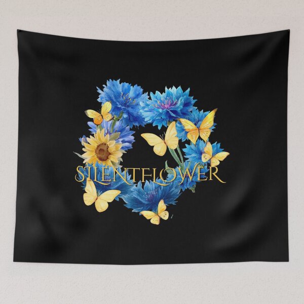 Item preview, ​Blue Cornflower Wreath with Butterflies Aesthetic Floral designed and sold by SilentFlower.