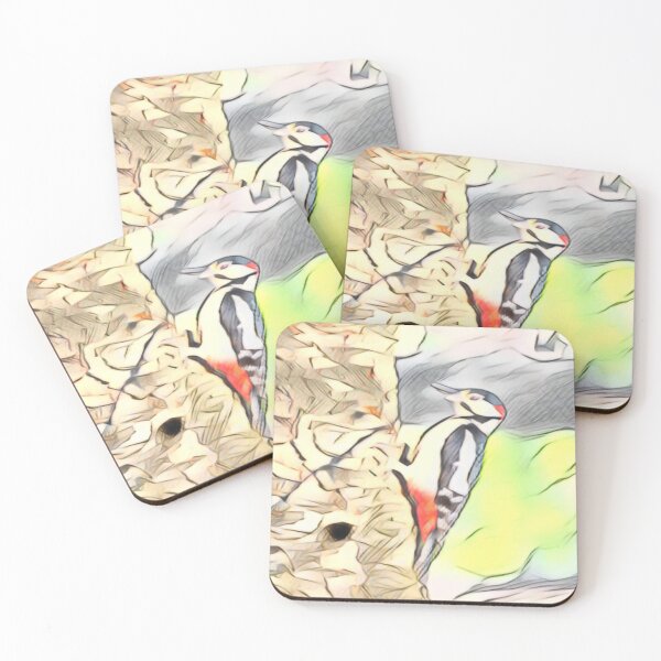 Item preview, Colourful Woodpecker on Tree Trunk designed and sold by Fearless-Fox.