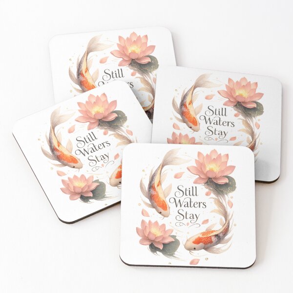 Item preview, Still Waters Stay, Peaceful Romantic Koi Fish Aesthetic Design designed and sold by JagrDesigns.