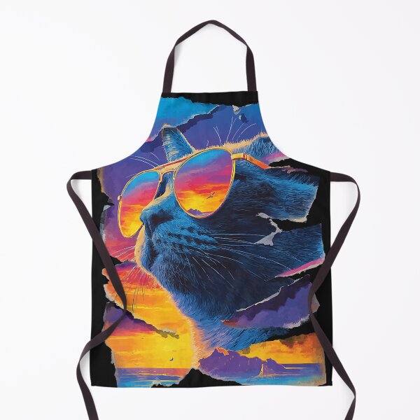 Item preview, Cute Cat with Sunglasses Sunset Beach Tropical Summer Vibes designed and sold by Littermin.