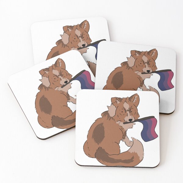 Item preview, Bisexual Pride fox. designed and sold by PawsomeStudios.
