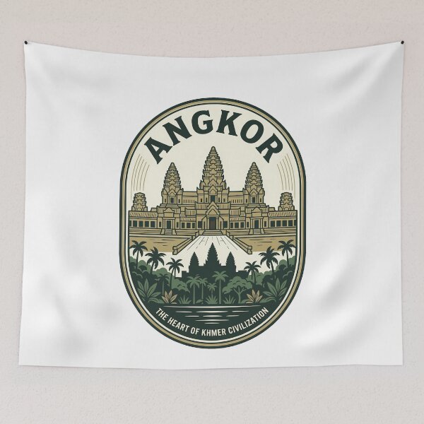 Item preview, Vintage Angkor Wat Temple Cambodia Travel Emblem designed and sold by k3rstman1.