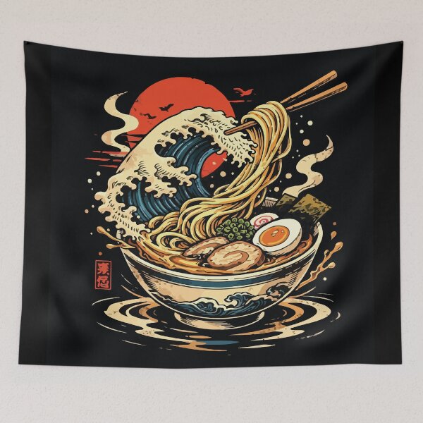 Item preview, The Great Wave Off Kanagawa Ramen Bowl designed and sold by BrownHorse90s.
