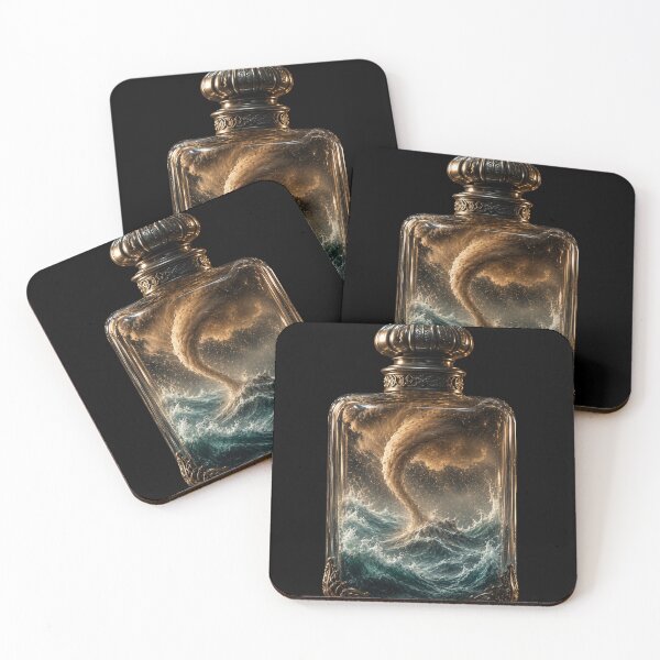Item preview, Miniature Stormy Ocean Inside Antique Perfume Bottle | Surreal Fantasy Art designed and sold by M.Store.