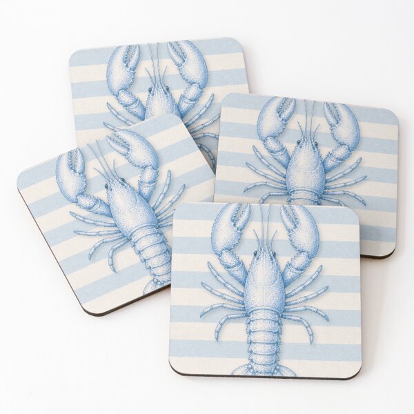 Item preview, Minimal Blue Lobster Watercolor for Coastal Kitchen Decor, Nautical Beach House Illustration, Ocean Cottage Style designed and sold by CosmicAnomaly.