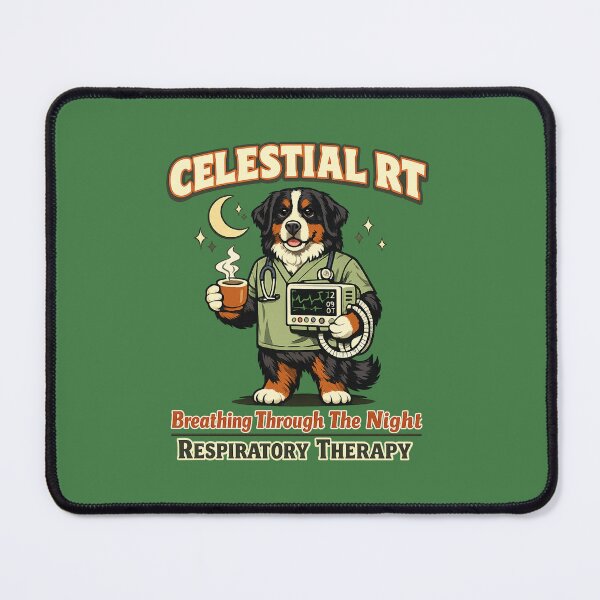 Item preview, Celestial RT Bernese Mountain Dog Respiratory Therapist Shirt, Night Shift Respiratory Therapy Tee, Cute RT Mascot Medical Worker Gift, Ventilator Therapist Retro Apparel designed and sold by ClinicalHubs.
