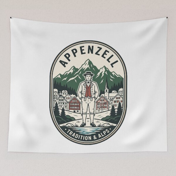 Item preview, Vintage Appenzell Man Swiss Alps Mountain Village designed and sold by k3rstman1.