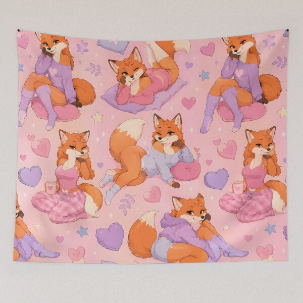 Item preview, Sultry Fox Boudoir Lounge Pattern designed and sold by Furrenzy.