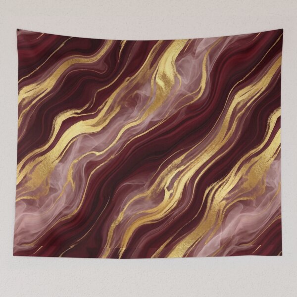 Item preview, Abstract Crimson Brushstrokes - Red and Gold Oil Paint Texture designed and sold by FlatInkStudio.