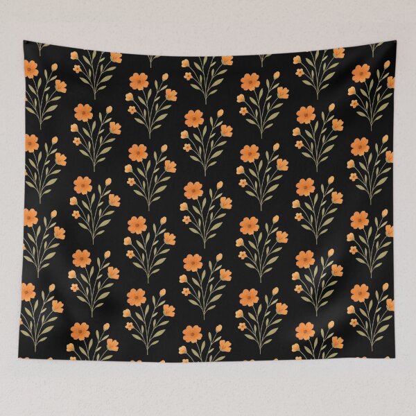 Item preview, Orange flowers watercolor painting designed and sold by uunaa.
