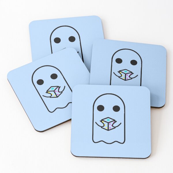 Item preview, TabletopBlook logo ghost with dice (black) designed and sold by tabletopblook.