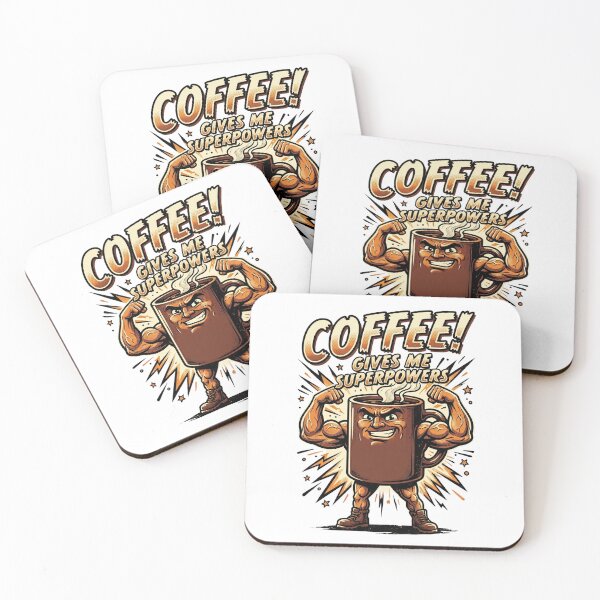 Item preview, Coffee Gives Me Superpowers - Funny Retro Comic Coffee designed and sold by InfiniteOrbit.